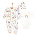 HelloBaby Baby Girl Jumpsuit-Body-Hat - Ecru - Newborn Starter Sets