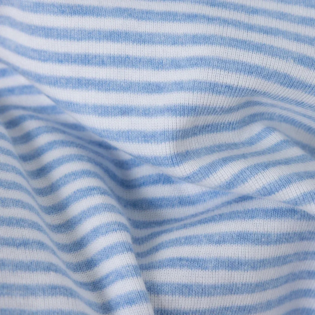 HelloBaby Boys 2-Pack Short Sleeve Bodysuits Striped with Poppers Envelope Neck Short Sleeve - Light Blue - Baby