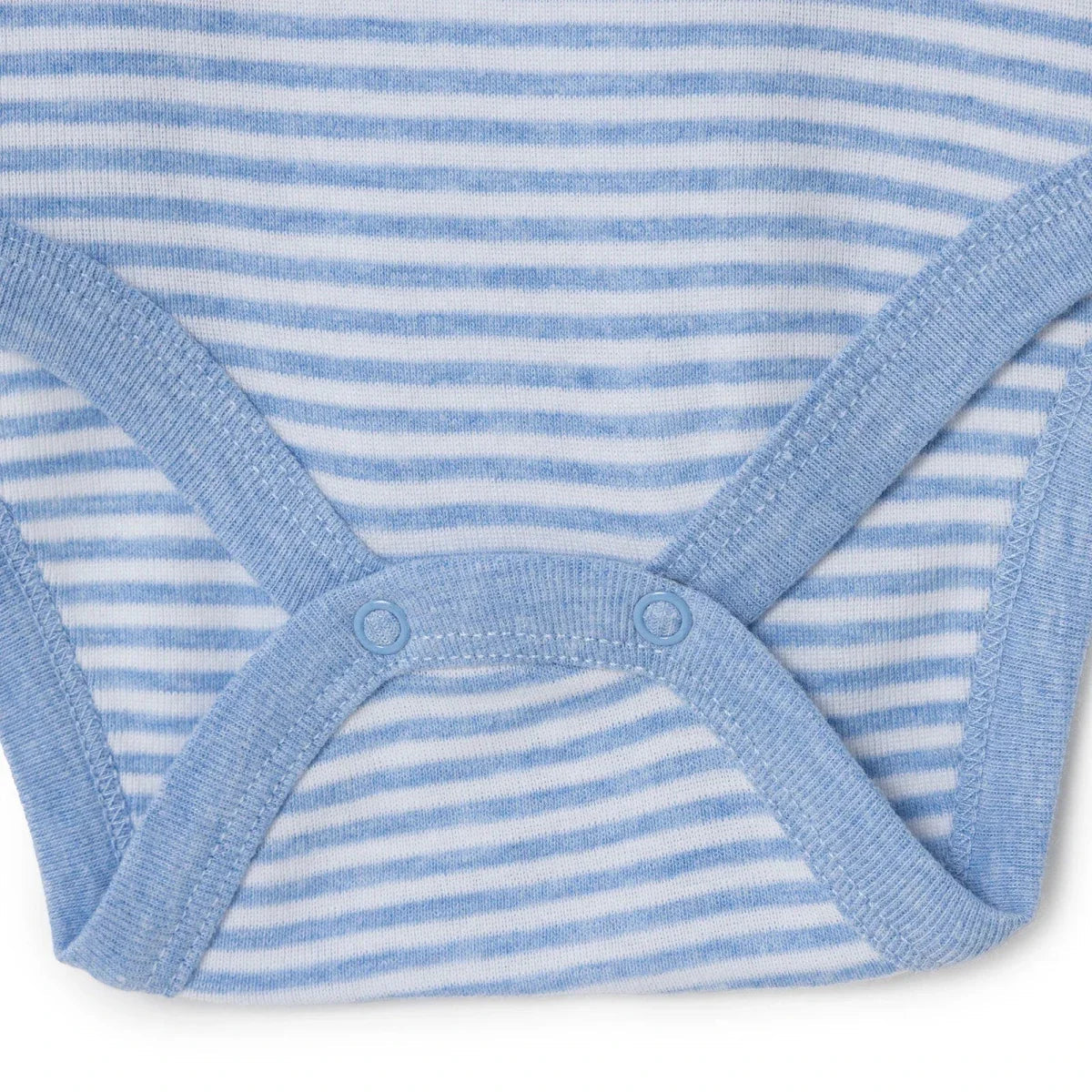 HelloBaby Boys 2-Pack Short Sleeve Bodysuits Striped with Poppers Envelope Neck Short Sleeve - Light Blue - Baby