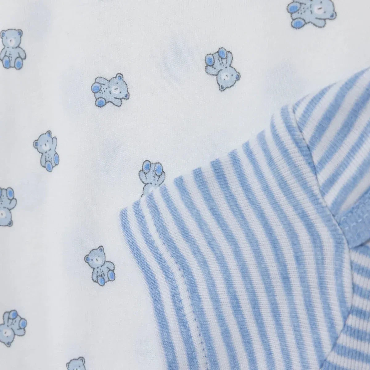 HelloBaby Boys 2-Pack Short Sleeve Bodysuits Striped with Poppers Envelope Neck Short Sleeve - Light Blue - Baby