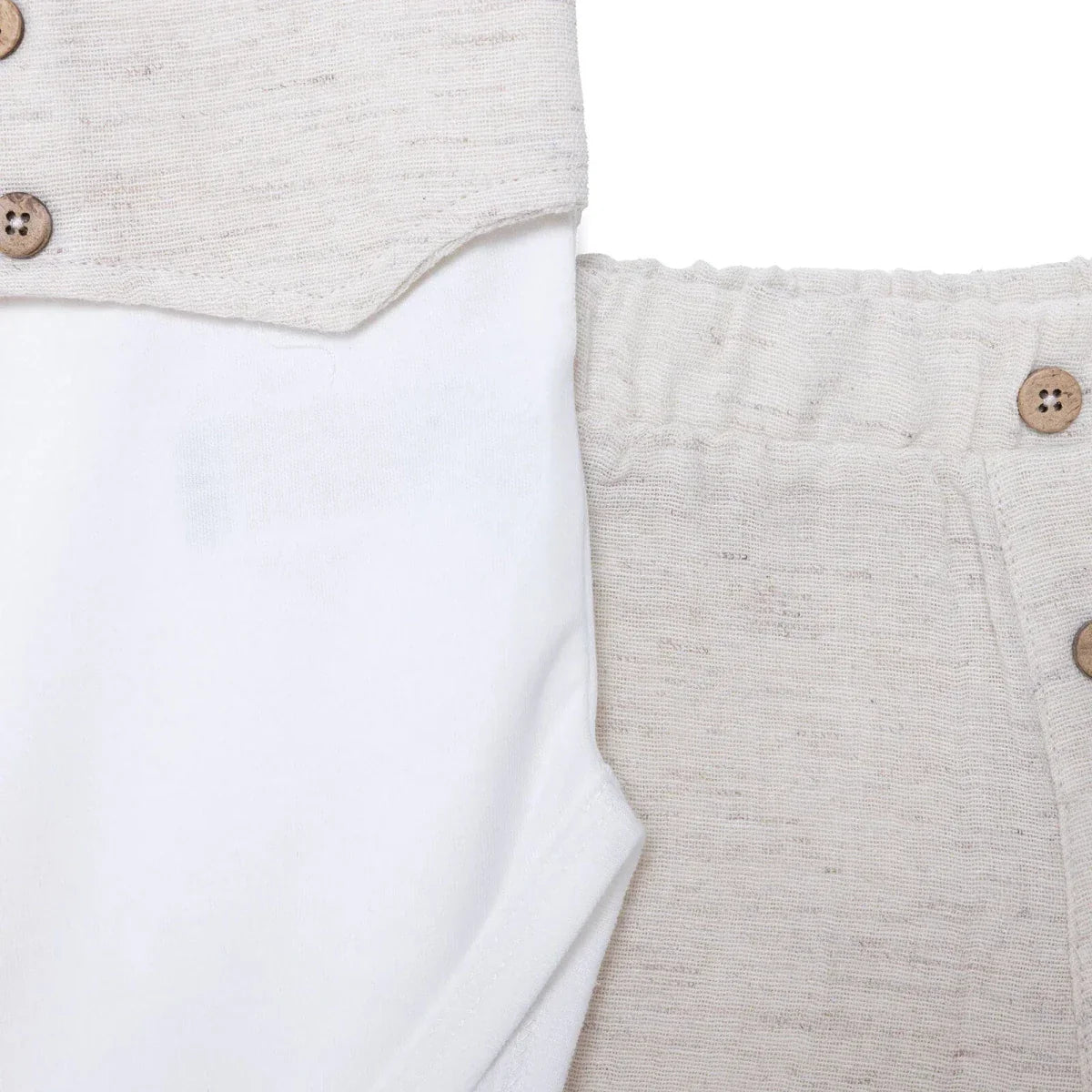 HelloBaby Boys Ceremony Muslin Outfit - Beige - Newborn Occasion Wear