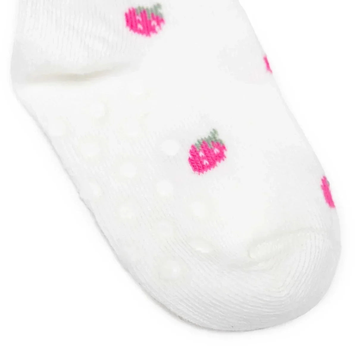HelloBaby Girls Pack of 3 Non-Slip Socks Animal Print Cotton Rich - Red - Baby Ankle Socks