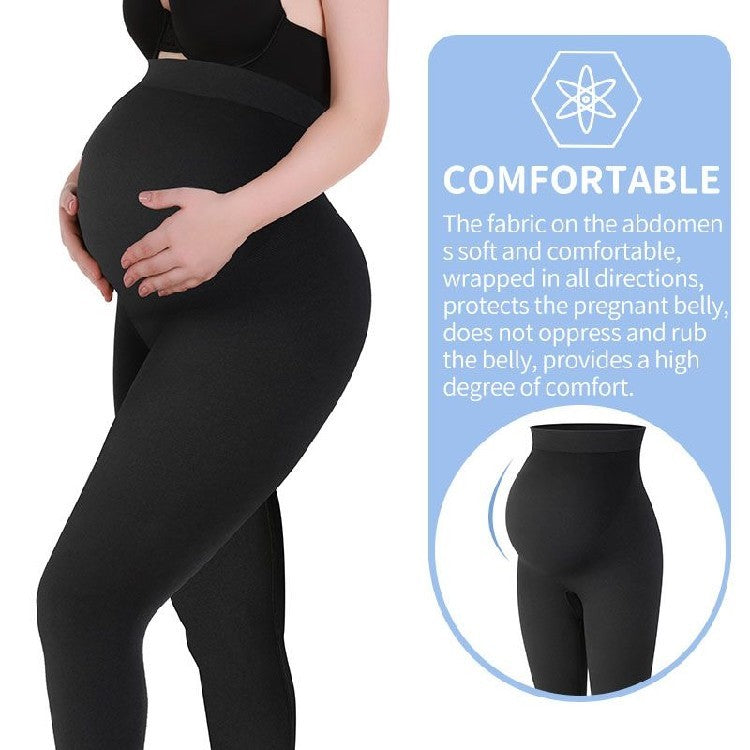 Maternity Leggings High Waist Pants Women Pregnancy Clothes - Black / S