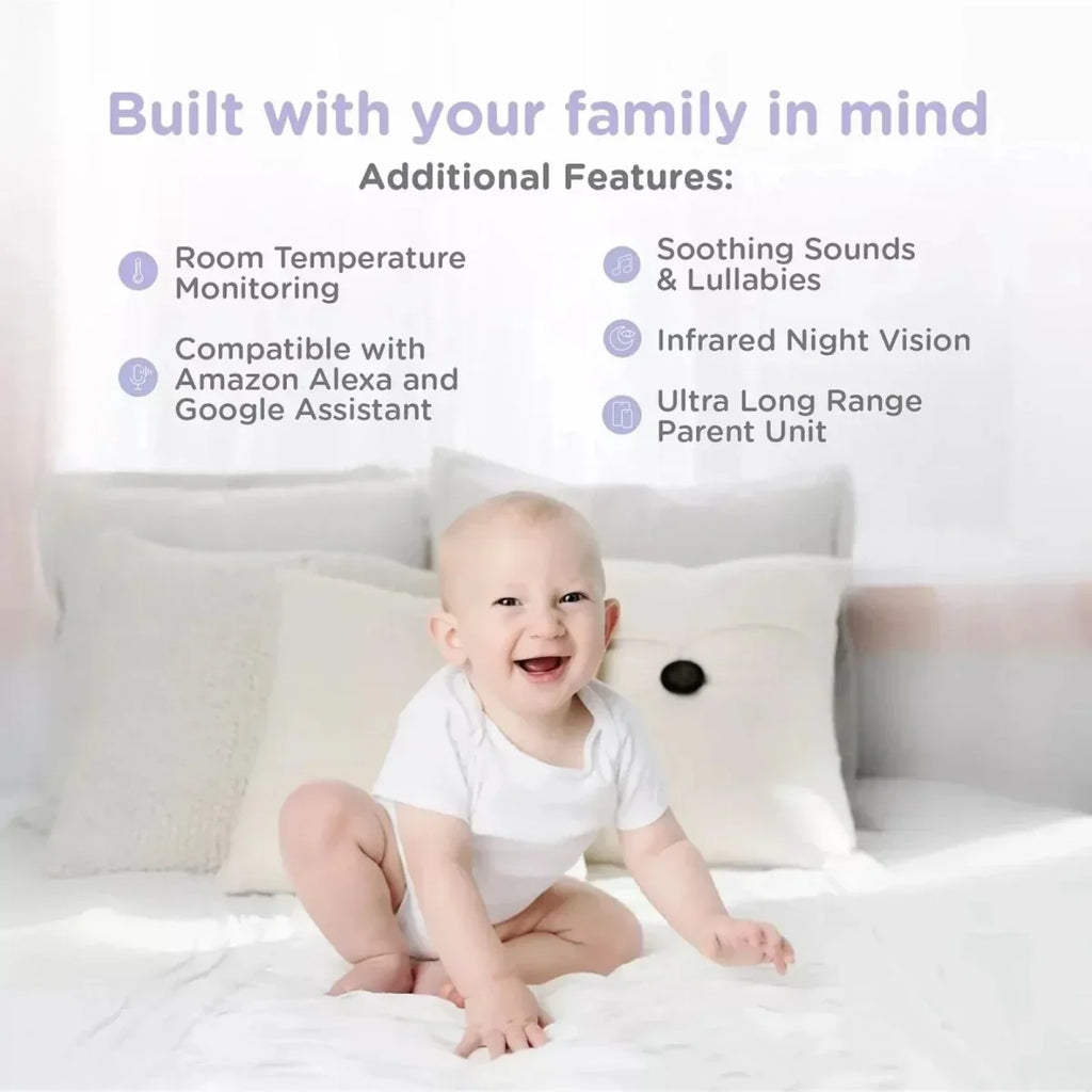 Hubble Nursery Pal Glow+ 5’’ Video Baby Camera & Monitor - Smart Baby Monitors