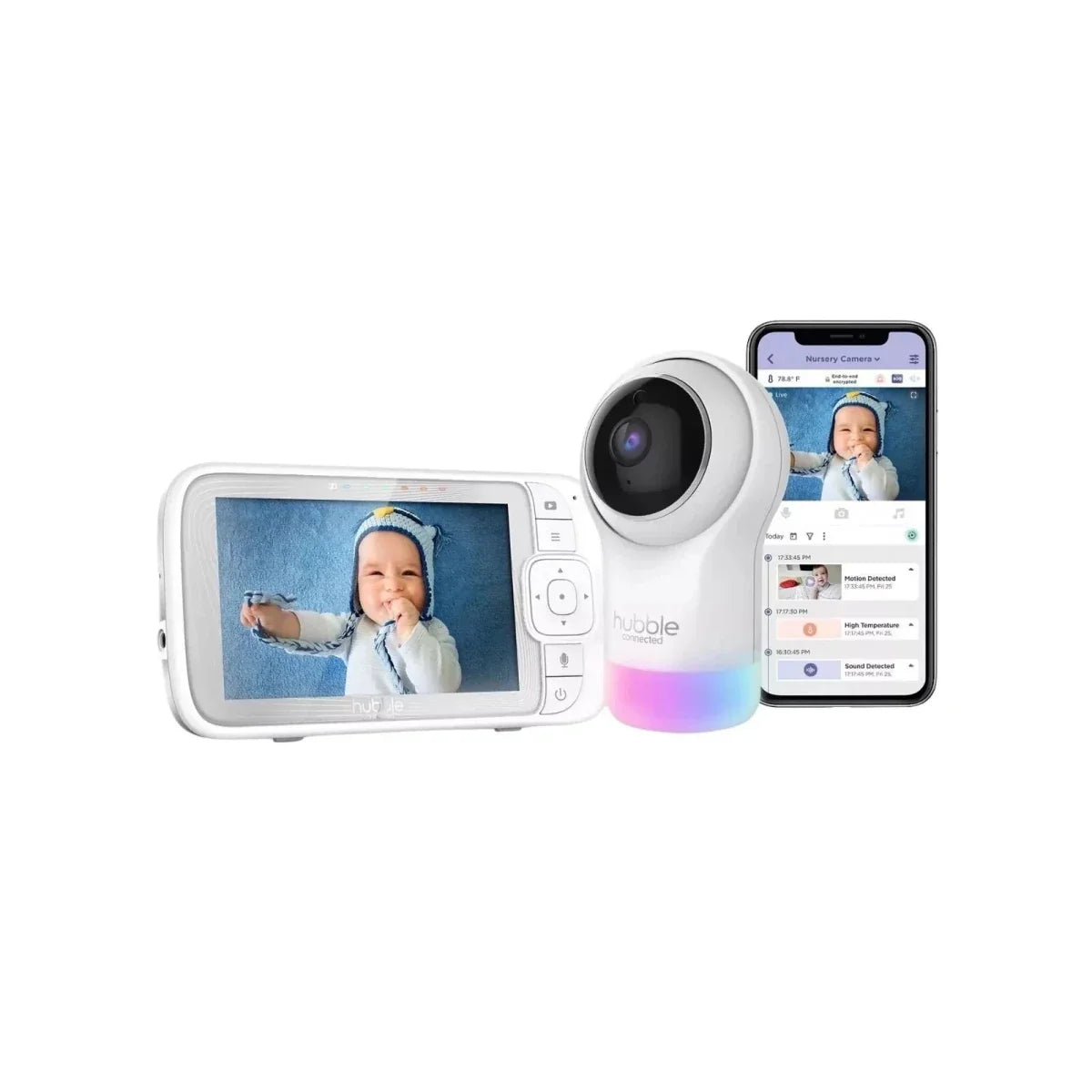 Hubble Nursery Pal Glow+ 5’’ Video Baby Camera & Monitor - Smart Baby Monitors