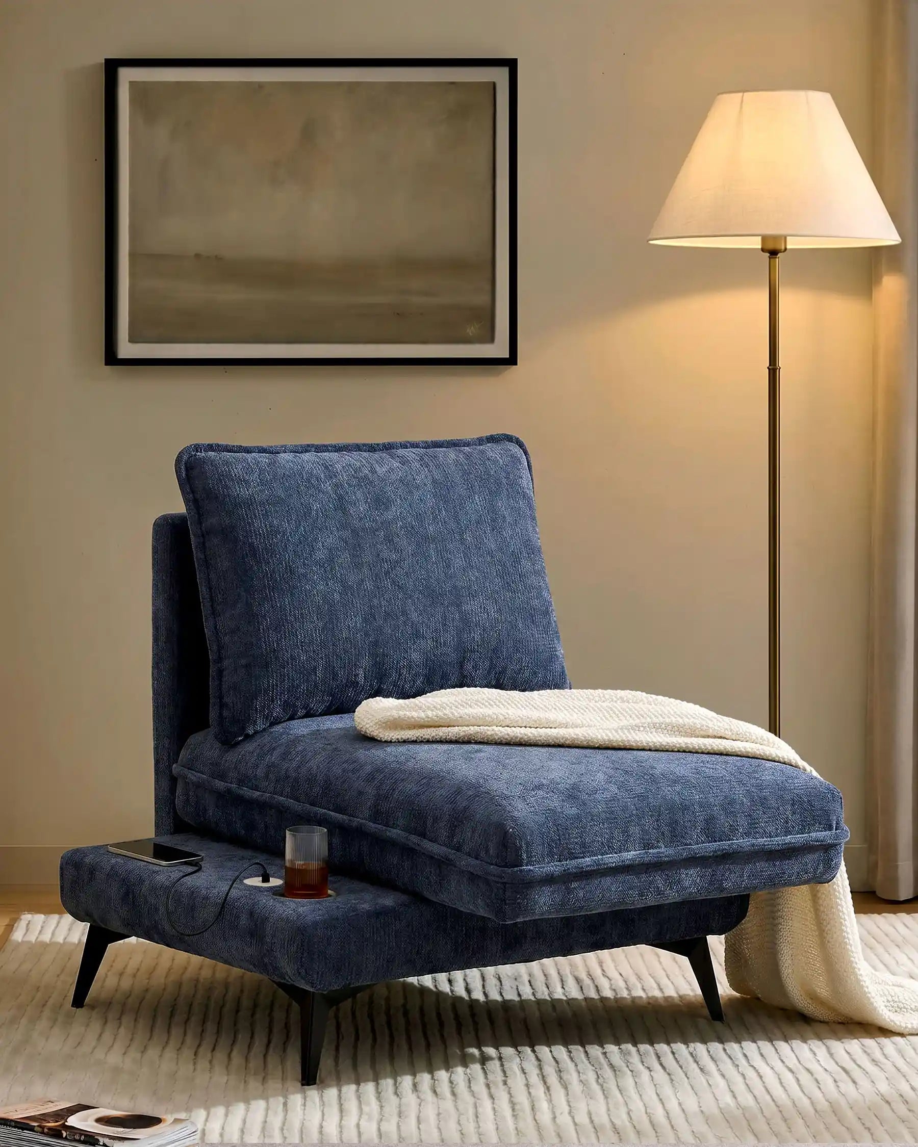 Hudson Navy Blue Modular Sofa-1