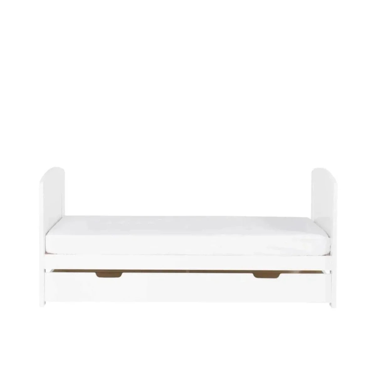 Ickle Bubba Coleby Scandi Cot Bed with Under Drawer Scandi White - Fibre Mattress - Fibre Mattress - Convertible Baby