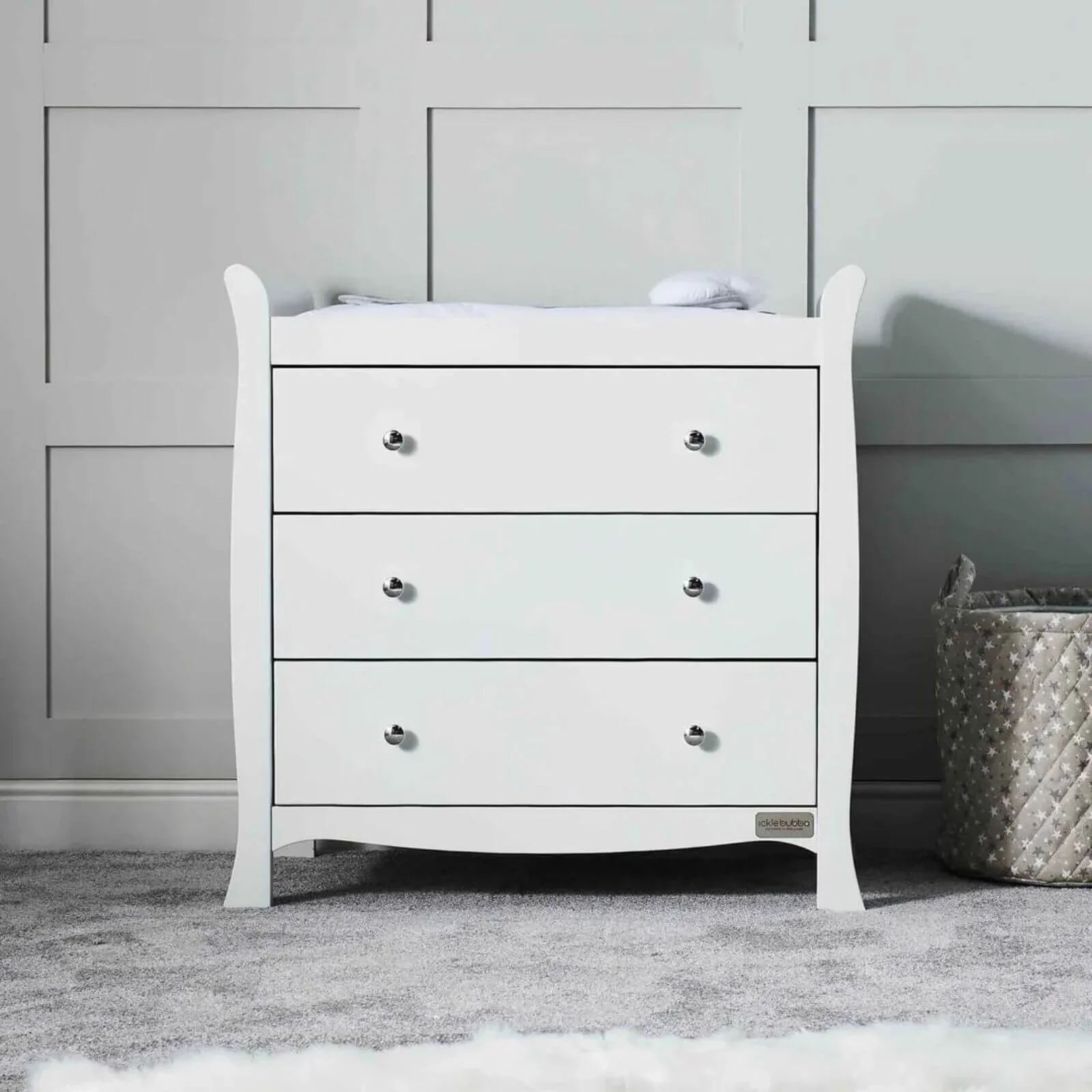 Ickle Bubba Snowdon 4 in 1 Mini 2 Piece Furniture Set White - Fibre Mattress - Fibre Mattress - 2 Piece Furniture Sets