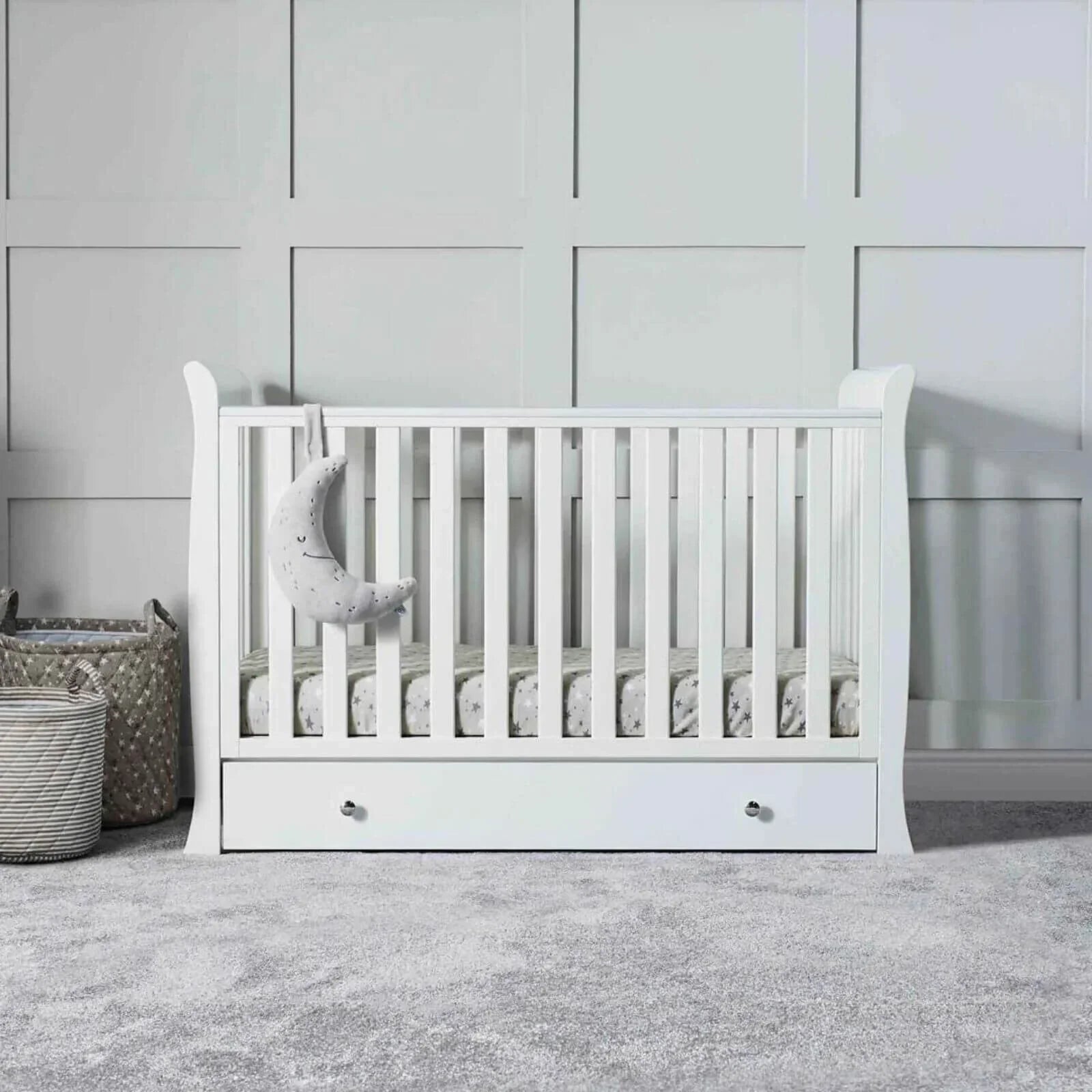 Ickle Bubba Snowdon 4 in 1 Mini 2 Piece Furniture Set White - Fibre Mattress - Fibre Mattress - 2 Piece Furniture Sets