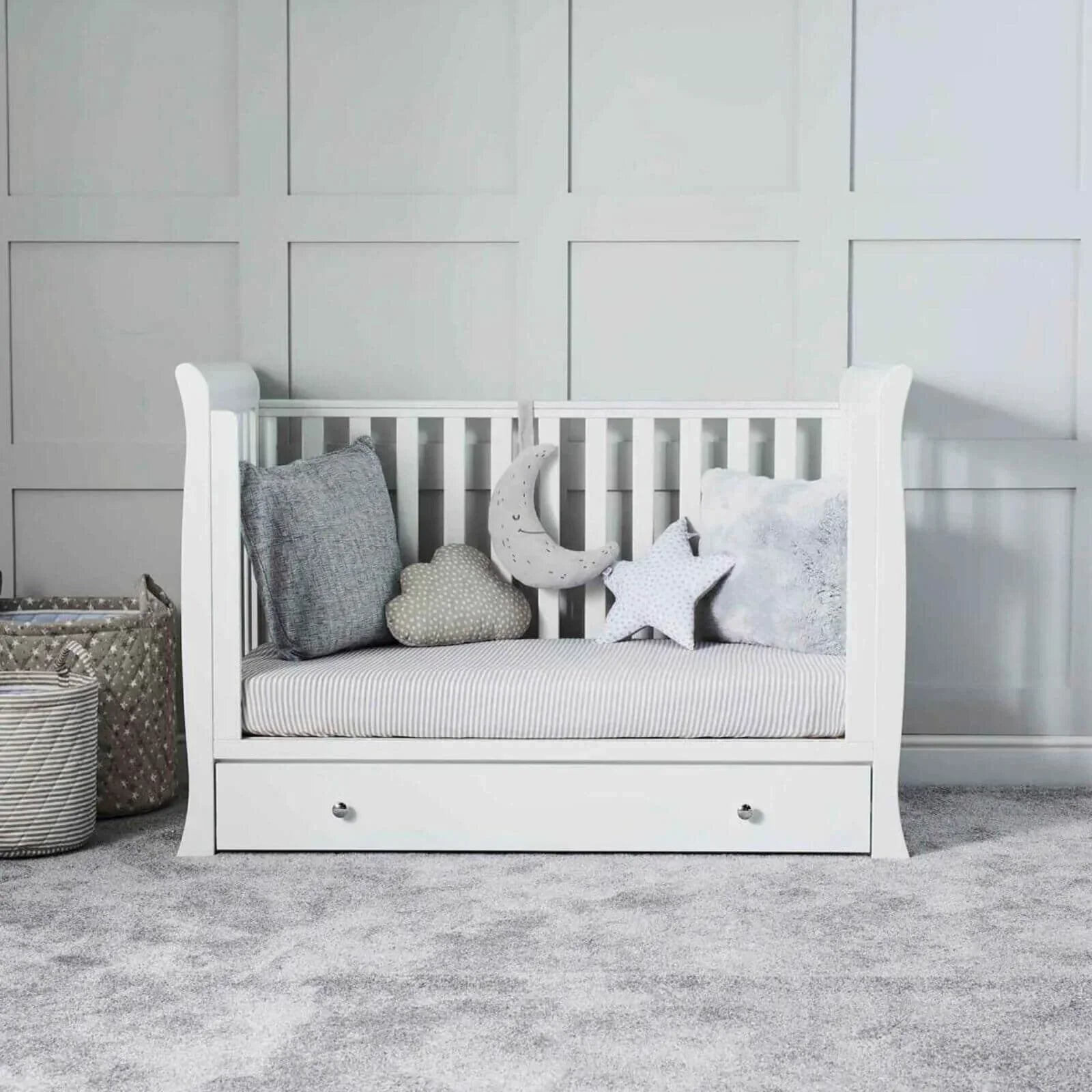 Ickle Bubba Snowdon 4 in 1 Mini 2 Piece Furniture Set White - Fibre Mattress - Fibre Mattress - 2 Piece Furniture Sets