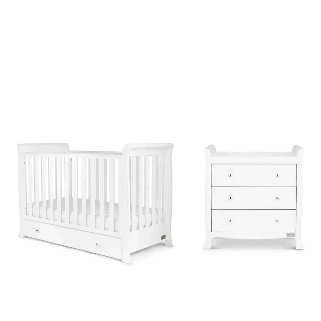 Ickle Bubba Snowdon 4 in 1 Mini 2 Piece Furniture Set White - Fibre Mattress - Fibre Mattress - 2 Piece Furniture Sets