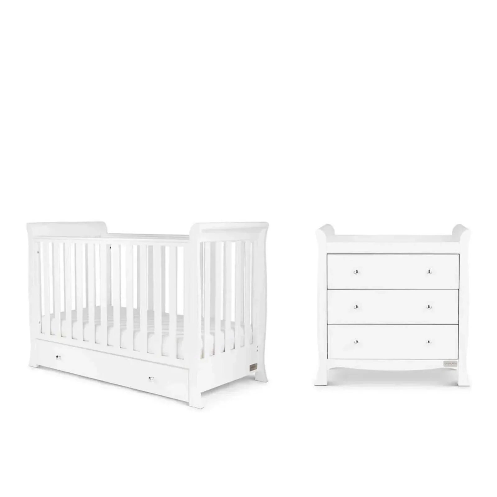 Ickle Bubba Snowdon 4 in 1 Mini 2 Piece Furniture Set White - Fibre Mattress - Fibre Mattress - 2 Piece Furniture Sets