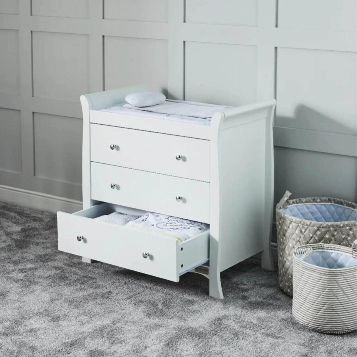 Ickle Bubba Snowdon Changing Unit - White - Chests of Drawers