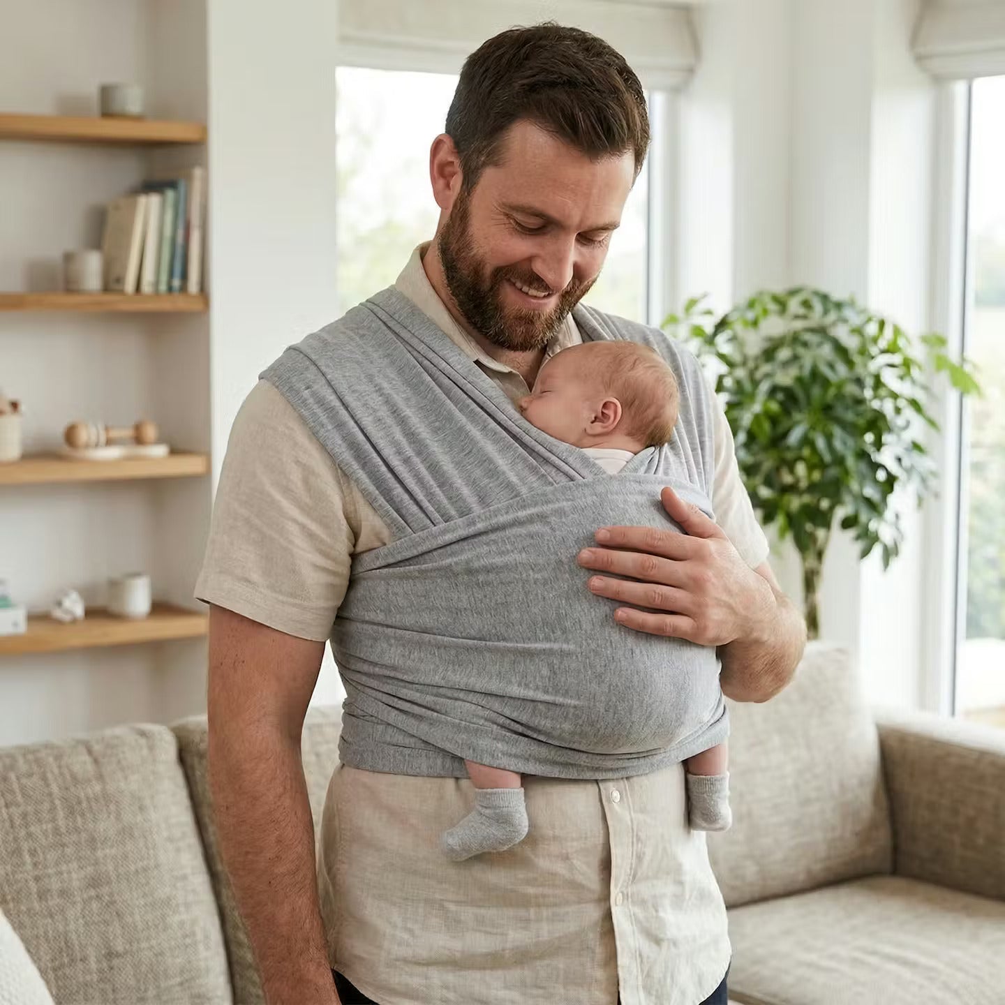 Callowesse Ergonomic Baby Wrap Carrier – Grey