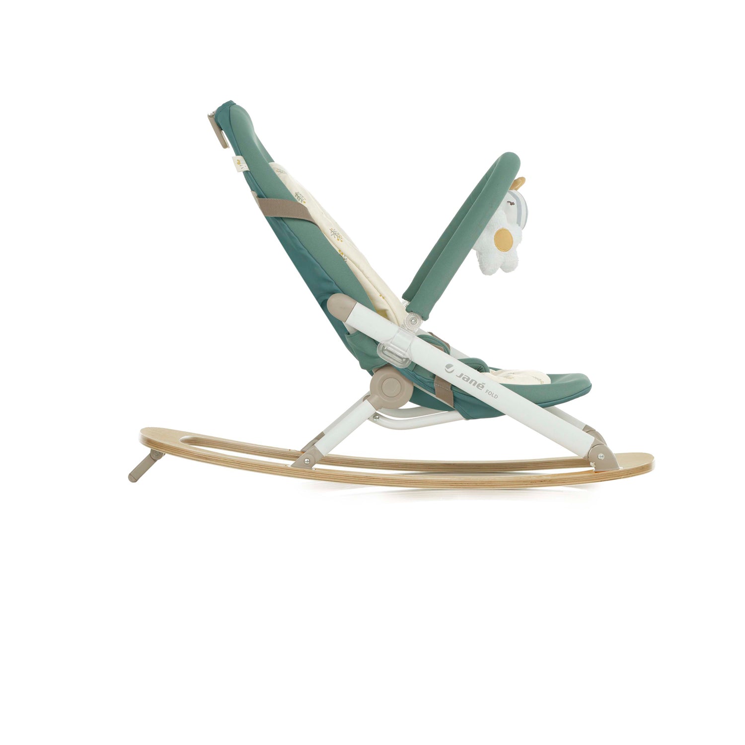 Jane Kalm Wooden Hammock – Natural Birch Rocker with Soft Padded Insert Sesame - Bouncers Rockers & Swings