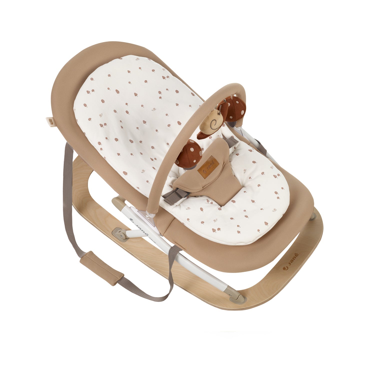 Jane Kalm Wooden Hammock – Natural Birch Rocker with Soft Padded Insert Sesame - Bouncers Rockers & Swings