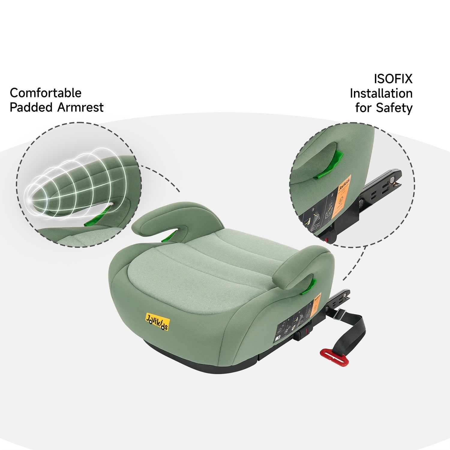 Jovikids Ohho Booster Seat - Green - Car Seat