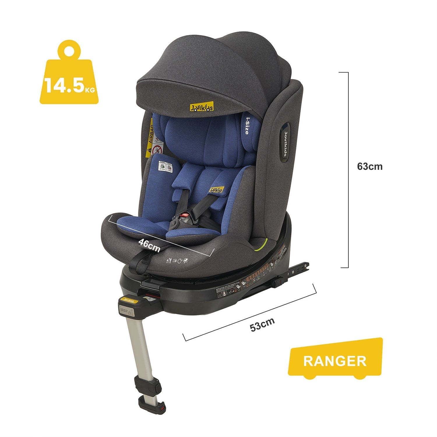 Jovikids Ranger Rotating Car Seat - Blue - Car Seat