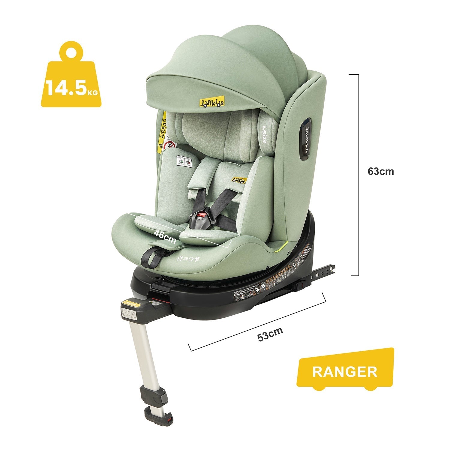 Jovikids Ranger Rotating Car Seat - Green - Car Seat