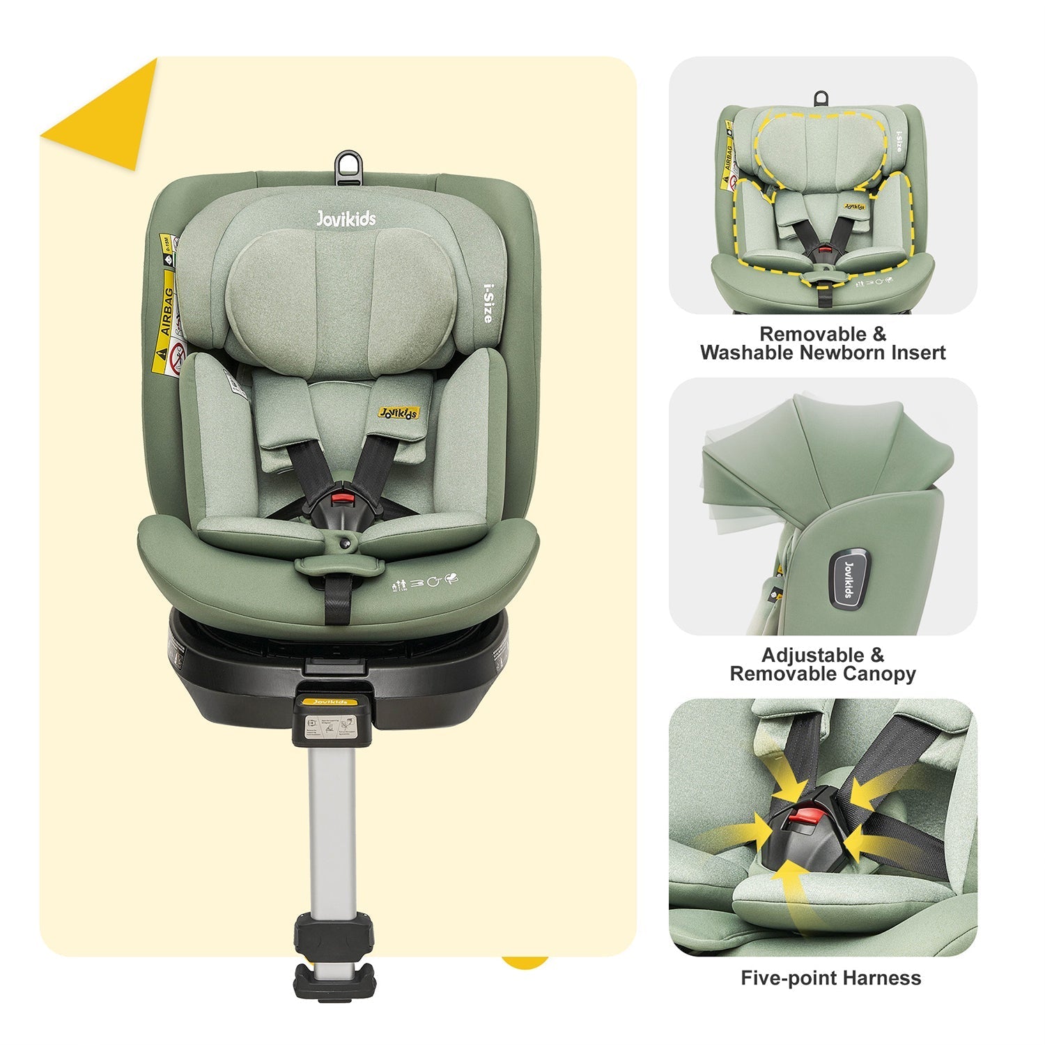 Jovikids Ranger Rotating Car Seat - Green - Car Seat