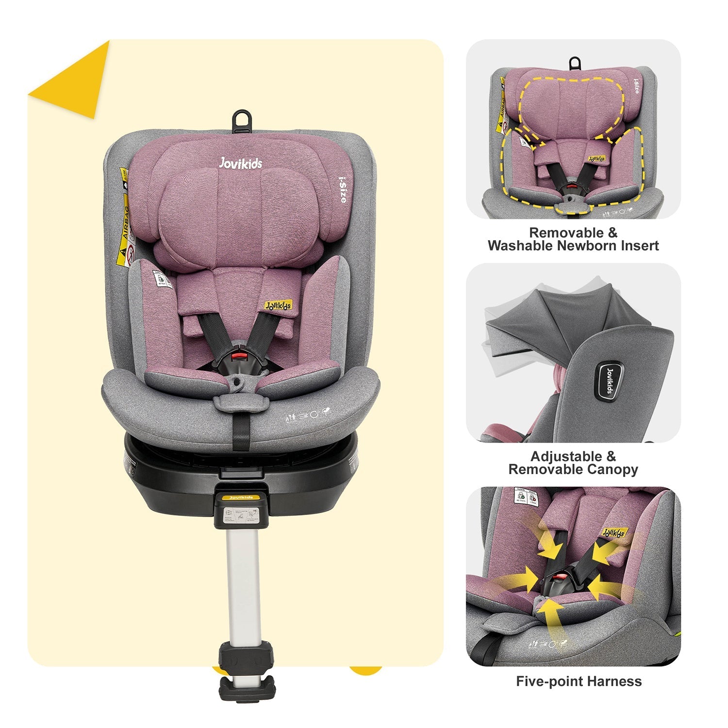 Jovikids Ranger Rotating Car Seat - Pink - Car Seat