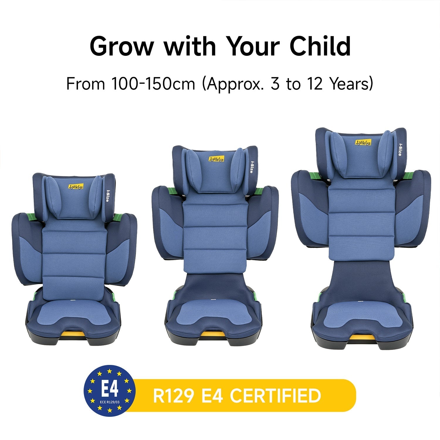 Jovikids Rober Foldable High Back Booster - Blue - Car Seat