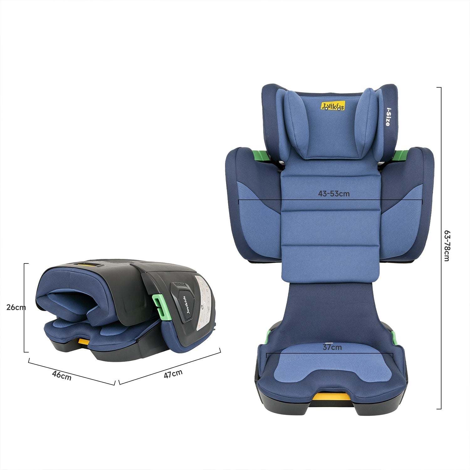 Jovikids Rober Foldable High Back Booster - Blue - Car Seat
