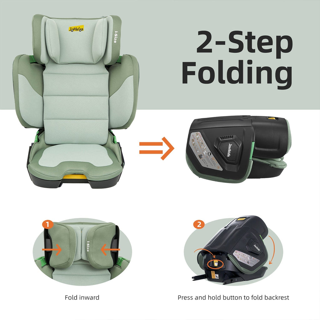 Jovikids Rober Foldable High Back Booster - Green - Car Seat