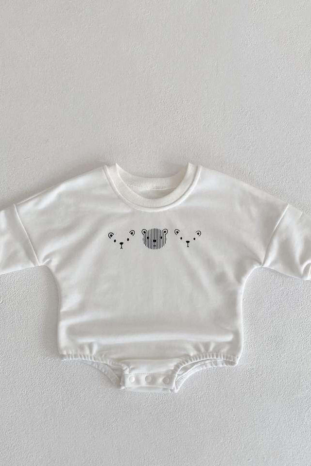 Joy Bear Bodysuit White Purple or Blue - White / 0-6 M - Bodysuits