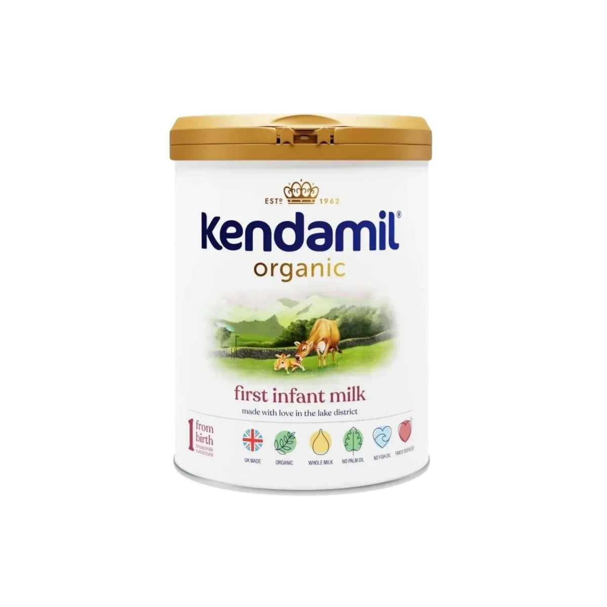 Kendamil Stage 1 Organic First Infant Milk Formula from Birth 800g - First Milk (from Birth)