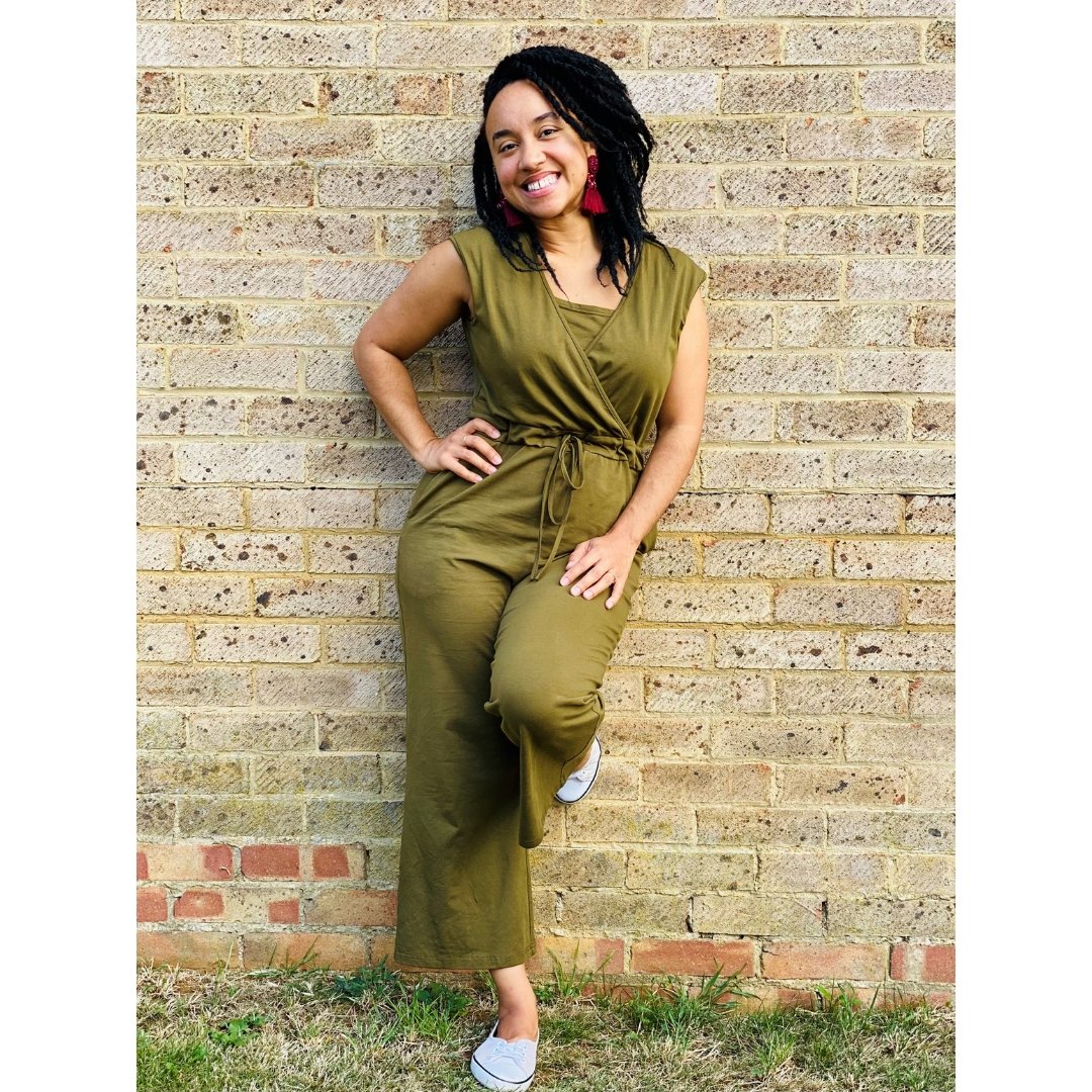 The Breastfeeding Jumpsuit - Kerry Cotton Khaki