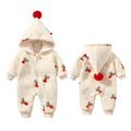 Khaki Padded Warm Baby Clothes Baby Ins Crawling Clothes - Christmas moose / 59cm