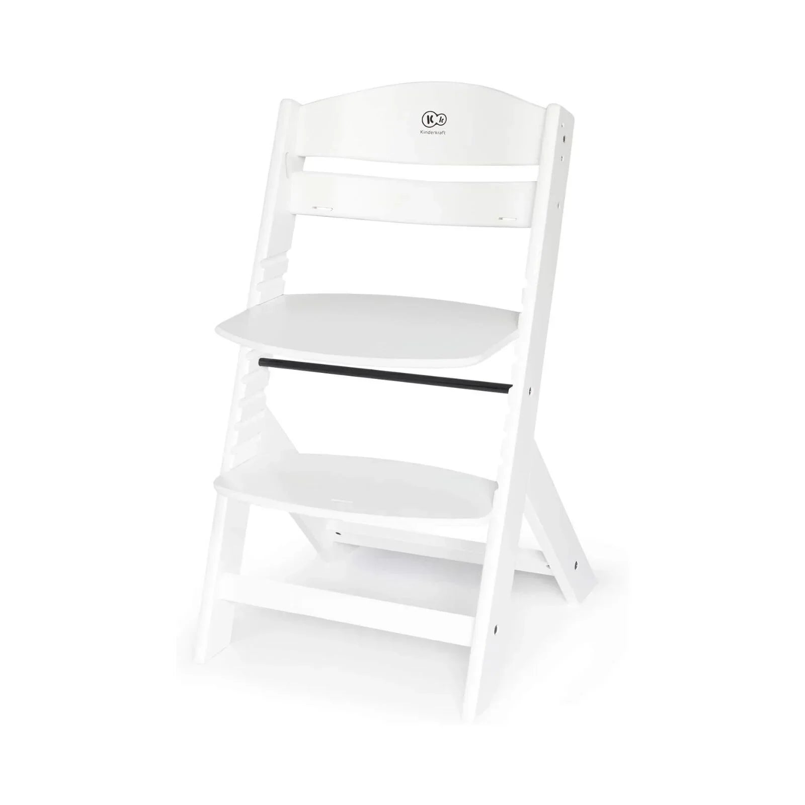 Kinderkraft Enock Wooden Highchair - White - White - Highchairs