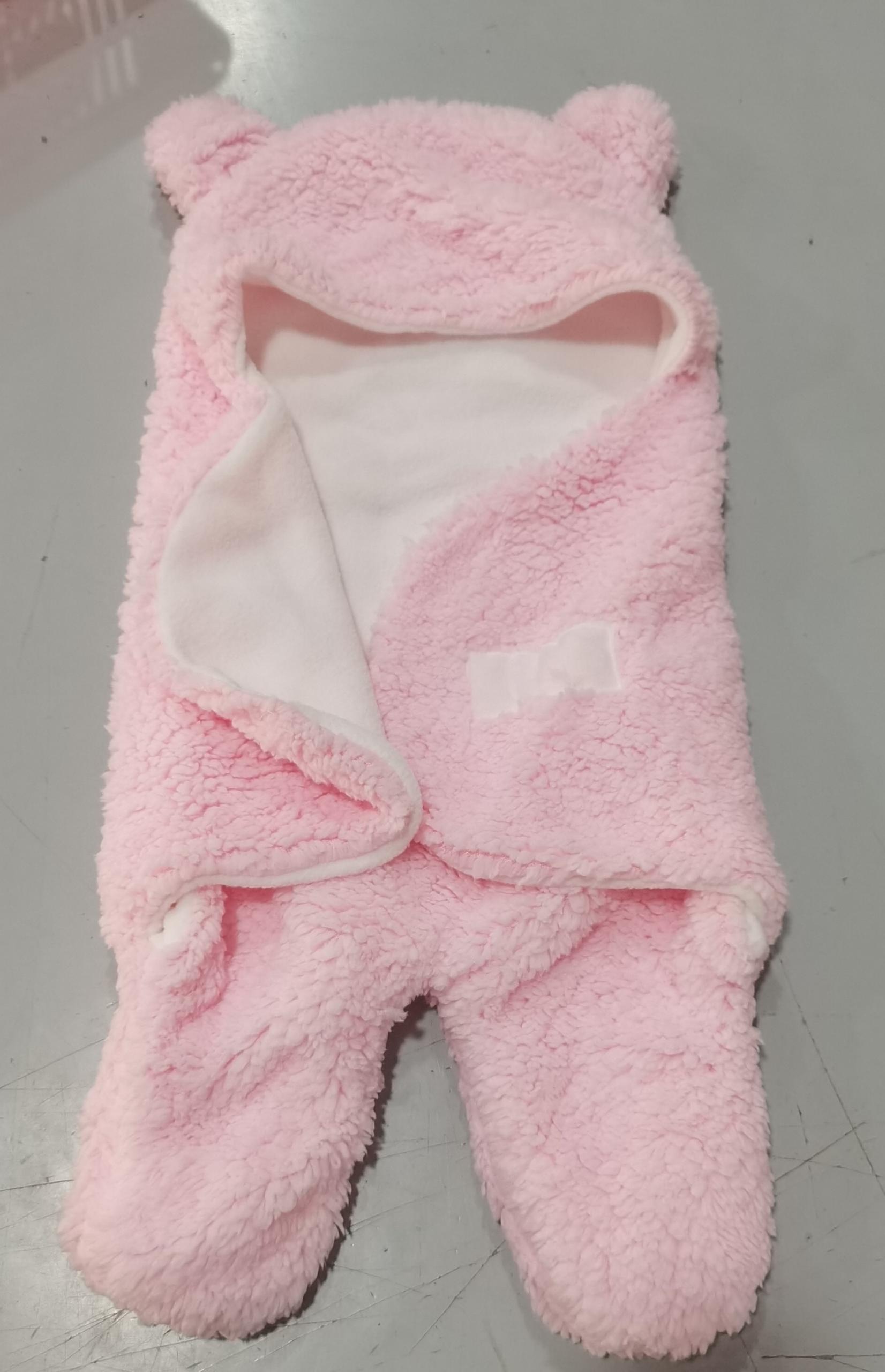 Lamb Plush Newborn Sleeping Bag & Swaddle Quilt - Pink / 55x65cm - Baby Sleeping Bags