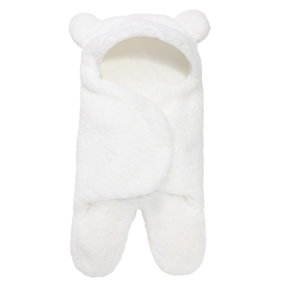 Lamb Plush Newborn Sleeping Bag & Swaddle Quilt - White / 55x65cm - Baby Sleeping Bags