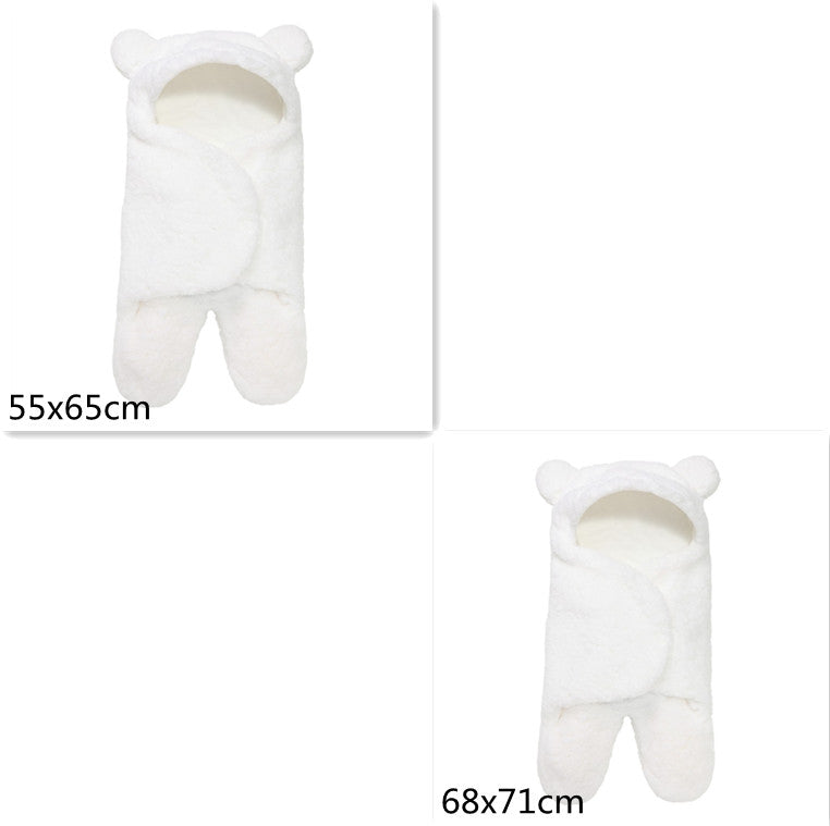 Lamb Plush Newborn Sleeping Bag & Swaddle Quilt - White / Set - Baby Sleeping Bags