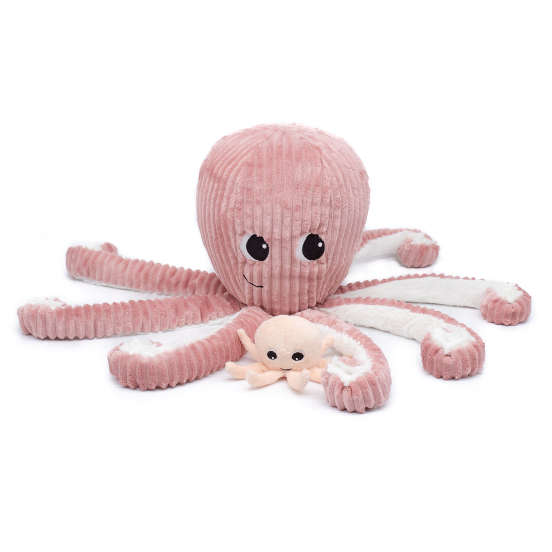 Les Ptipotos Plush Cuddly Toy: Olly the Octopus Dad & Baby - Pink - Soft Toy / Plushie