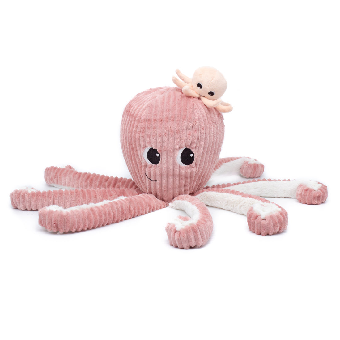 Les Ptipotos Plush Cuddly Toy: Olly the Octopus Dad & Baby - Pink - Soft Toy / Plushie