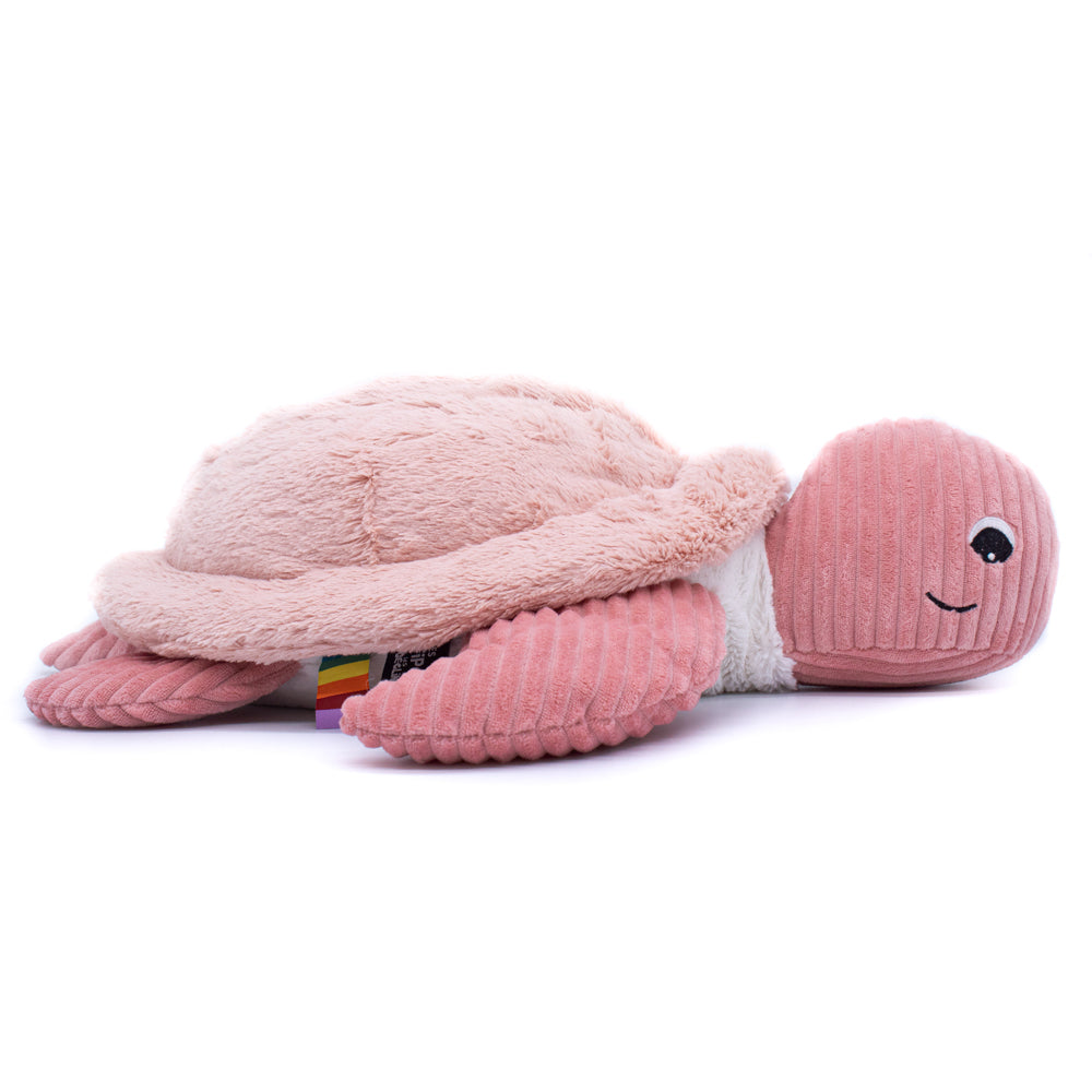 Les Ptipotos Plush Cuddly Toy & Pyjama Holder: Tilly the Giant Turtle - Pink - Soft Toy / Plushie