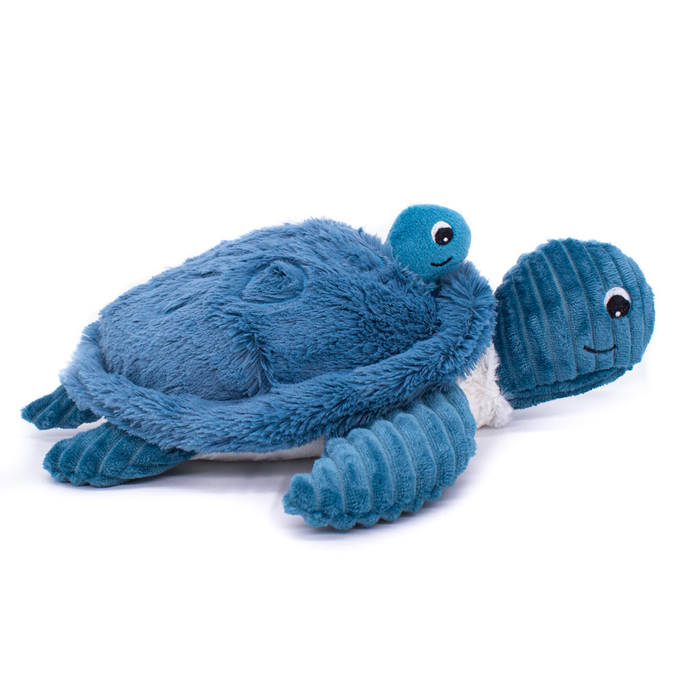 Les Ptipotos Plush Cuddly Toy: Tilly the Turtle Mum & Baby - Blue - Soft Toy / Plushie