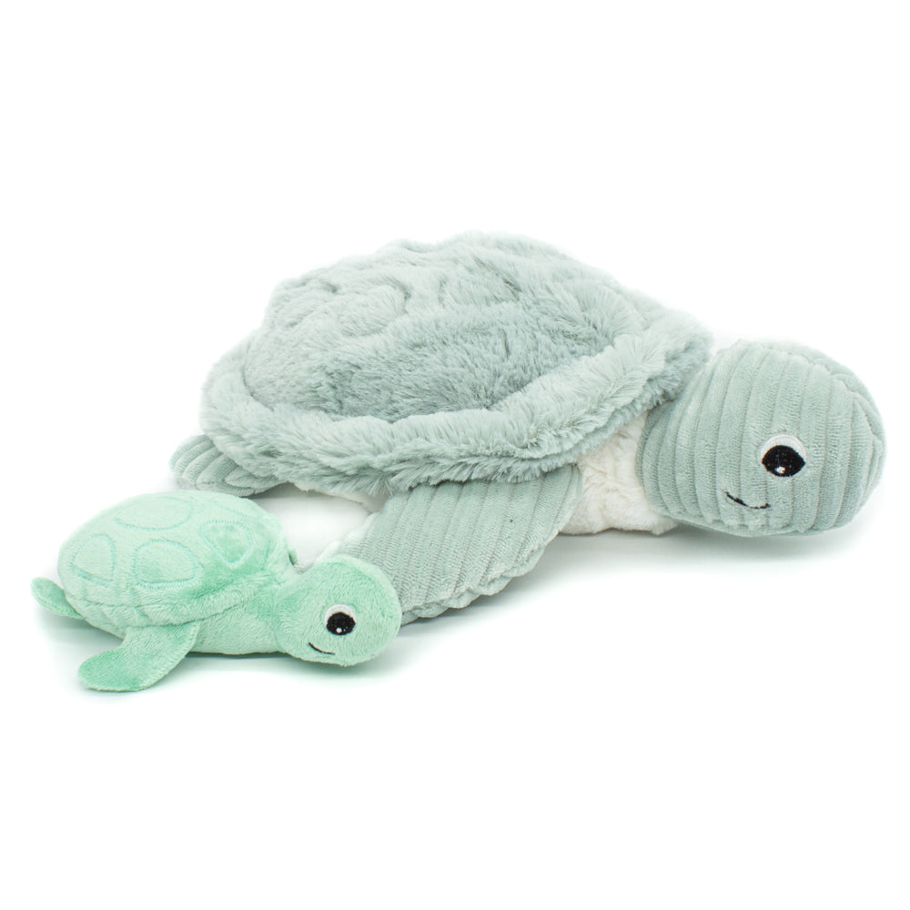 Les Ptipotos Plush Cuddly Toy: Tilly the Turtle Mum & Baby - Mint - Soft Toy / Plushie