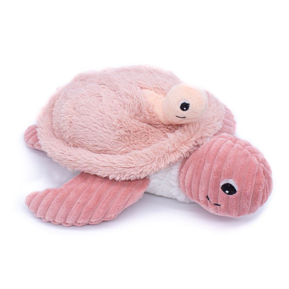 Les Ptipotos Plush Cuddly Toy: Tilly the Turtle Mum & Baby - Pink - Soft Toy / Plushie