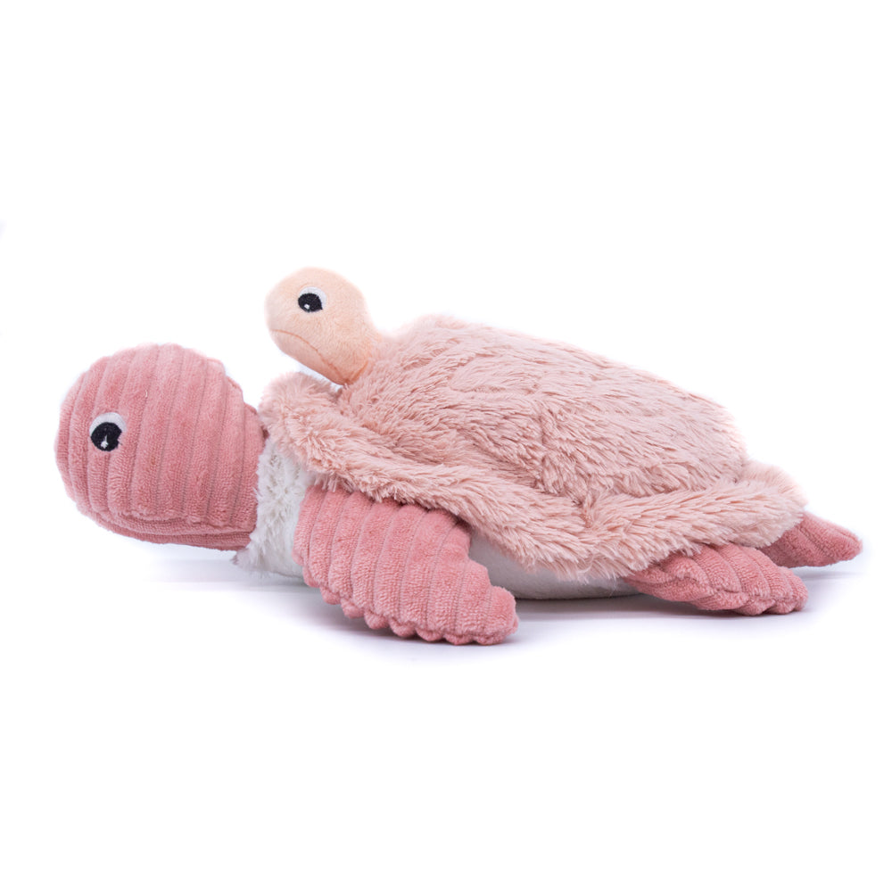Les Ptipotos Plush Cuddly Toy: Tilly the Turtle Mum & Baby - Pink - Soft Toy / Plushie