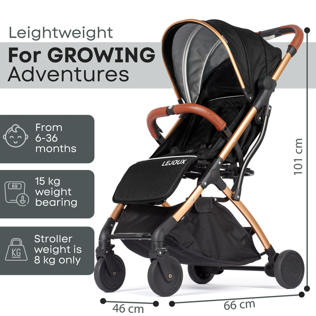 Lejoux Go Baby Travel Stroller Pram Pushchair Buggy