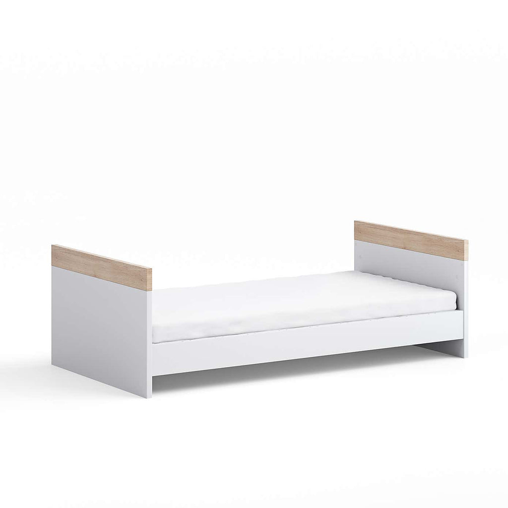 Little Acorns Burlington 3 Piece Nursery Furniture Set with Cot Bed Dresser and Wardrobe - White & Oak - Nursery