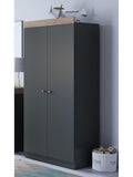 Little Acorns Burlington Double Nursery Wardrobe – Anthracite Grey & Oak - Wardrobe