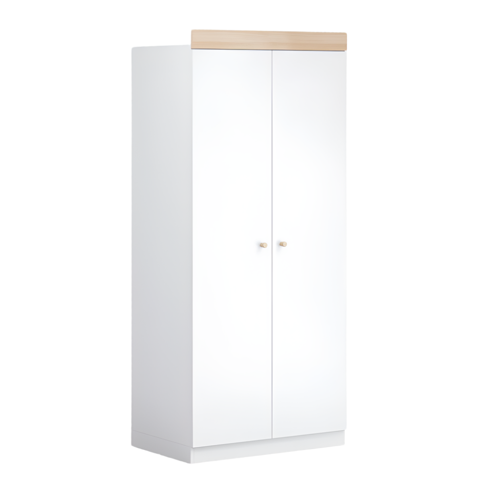 Little Acorns Burlington Double Nursery Wardrobe – White & Oak - Wardrobe