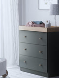 Little Acorns Burlington Dresser - Anthracite Grey & Oak - Dresser & Changing Unit