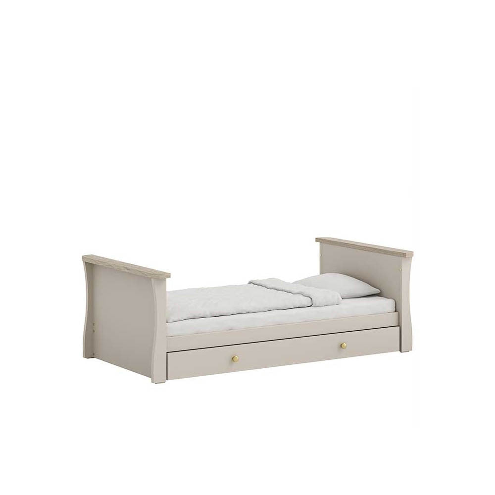 Little Acorns Celeste 3 Piece Nursery Furniture Set with Cot Bed, Under Drawer, Dresser and Wardrobe - Cashmere & Grey Ash