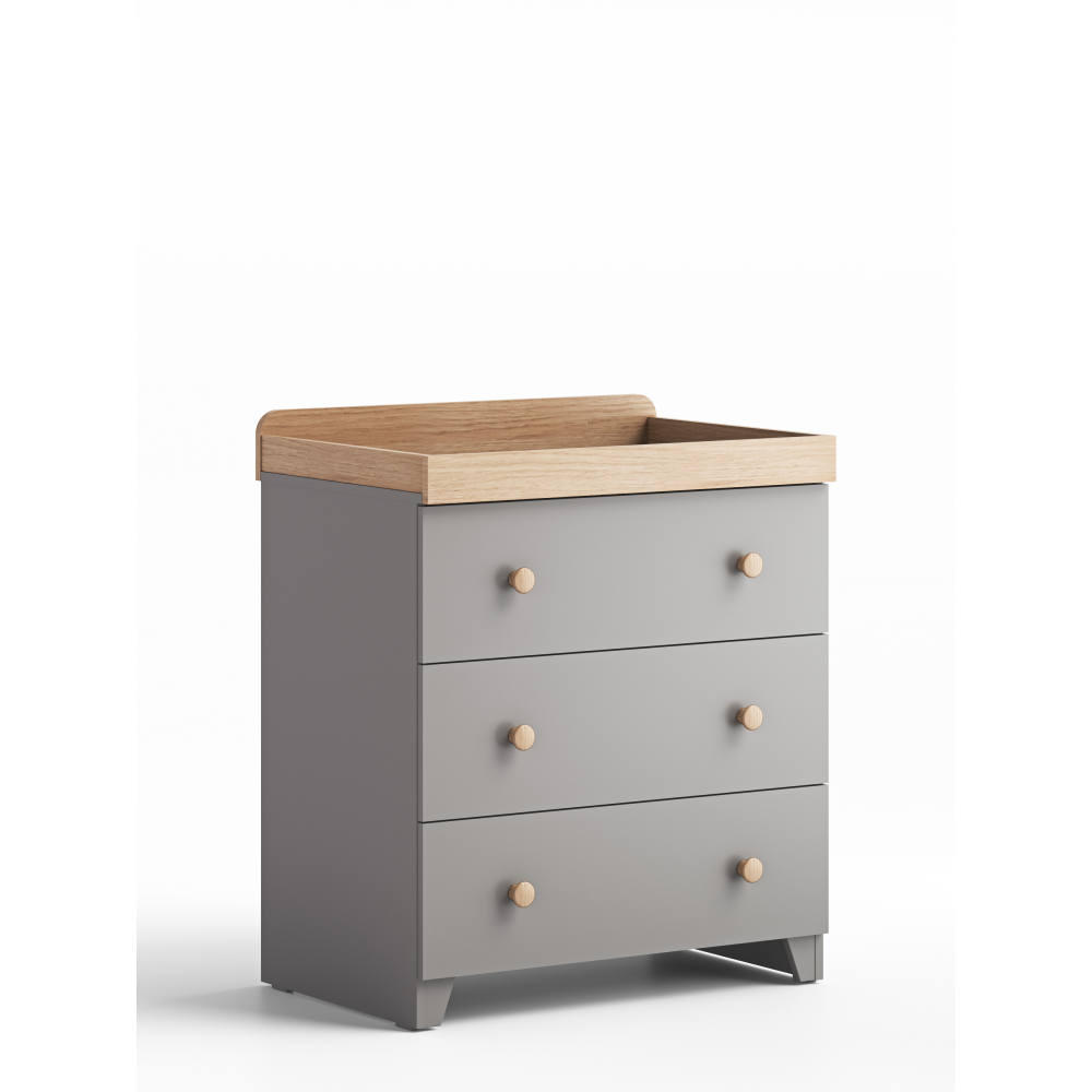 Little Acorns Classic Dresser - Grey & Oak - Dresser & Changing Unit